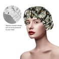 thumbnail image 4 of Easygdp Skull with Dollar Shower Caps for Women, Double Waterproof Layers Shower Cap, Quick Drying Bath Hair Cap Reusable, 4 of 9