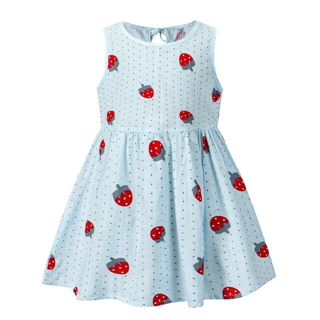 Vestidos de verano para niñas, vestidos de verano para niños, sin mangas, bonito estampado de paraguas, cuello redondo, vestido acampanado, vestidos de princesa de verano para niñas Tan Jianjun unisex