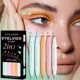 thumbnail image 2 of Juego de delineadores de ojos 2 en 1 con forma de luna morada, delineador de ojos con forma de mariposa y estrella, delineador de ojos líquido cian mate, maquillaje para fiestas, 2 of 4