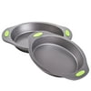 Tasty 9" Round Cake Pan with Green Silicone Handles, Set of 2