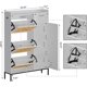 thumbnail image 2 of Historyli Zapatero de ratán con 3 cajones abatibles,mueble de almacenamiento independiente con estantes ajustables para la entrada,mueble blanco, 2 of 7
