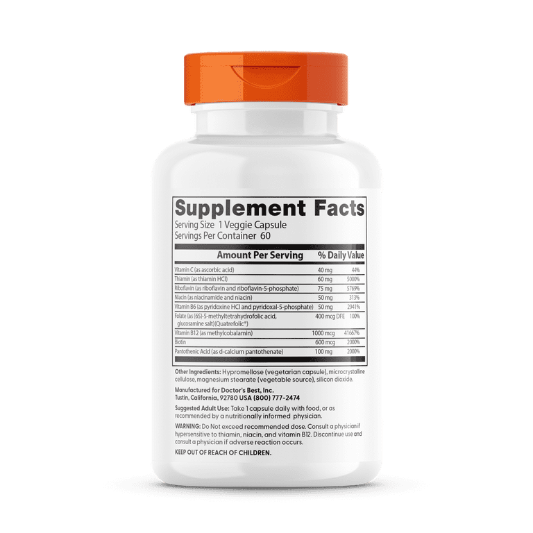 doctor's best l-carnitine 180 veggies Best, Fully Active B Complex Vitamins, Non-GMO, Vegan, Gluten & Soy Free, Supports Energy Production, 30 Caps Doctor's Best CoQ10 L-Carnitine Magnesium,