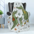 thumbnail image 4 of Family Soft Flannel Fleece Throw Blanket, I Love My Family Theme Hand Drawn Alligators Natural Background Fun Graphic, Cozy Plush for Indoor and Outdoor Use, 60" x 80", Multicolor, by Ambesonne, 4 of 5
