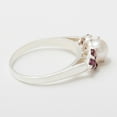 thumbnail image 5 of LBG British Made 9k White Gold Cultured Pearl & Garnet Womens Cluster Ring - 33 size options - Size 8.75, 5 of 6