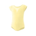 thumbnail image 4 of Gamivast Leotards for Girls Gymnastics Dance V Neck Short Sleeve Bodysuit Ballet Outfits Mesh Splice Breathable Jersey Knit Sports Activewear, 4 of 6