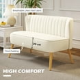 thumbnail image 4 of HOMCOM 46" Loveseat Upholstered, 2 Seater Couch with Wood Legs, Cream White, 4 of 10