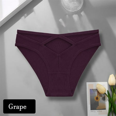 

QWZNDZGRSexy Cotton Panties for Women Hollow Out Underwear Front Cross Underpants Low-Rise Briefs Female Breathable Intimates Lingerie