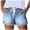 Sky Blue, variant on Jean Shorts Womens Drawstring Stretchy High Waisted Summer 2026 Casual Loose Elastic Plus Size Pull On Denim Shorts (Sky Blue, 3XL)
