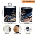 thumbnail image 2 of 2 Pack Bathroom Canisters Transparent Storage Jar for Cotton Ball, Swab, Floss Watercolor Vintage Blue Bird, 2 of 6
