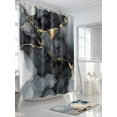 thumbnail image 3 of Abstract Art Shower Curtain, Gold Grey Gradient Marble Texture Waterproof Shower Curtain Set with 12 Hooks Lightweight Washable Fabric Shower Curtains for Bathroom 36x72 Inches, 3 of 6