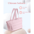 thumbnail image 6 of GYNKY Tote Bag for Women, Lightweight Puffy Tote Handbag, Quilted Satchel Crossbody Bag for Women Work Travel, Pink, 6 of 7