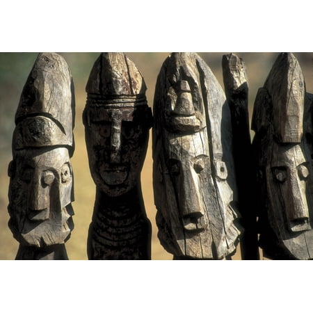 Ethiopian Wood - Ethiopia Konsu Funeral Statue African Art Sculpture On Wood Fabrizio FinettiAisaEverett Collection Poster Print
