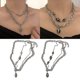 thumbnail image 2 of Black 2 piezas de collares de clavícula de doble capa, gargantillas de cadena, collares de fiesta para mujer, 2 of 5