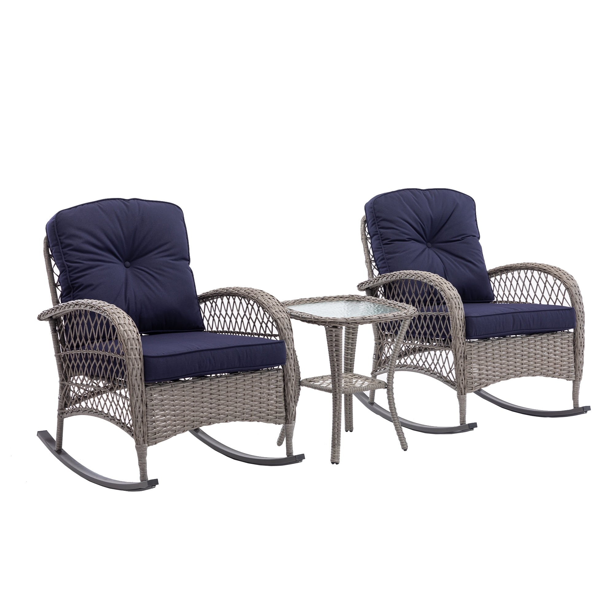 Corvus salerno outdoor wicker rocking chair with discount cushions