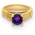 thumbnail image 4 of Solid 14K Yellow Gold 3D Ring with Dark Purple CZ Charm, 4 of 7