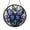 Acrylic 3.5 Inch, variant on Imaginary Winged Insect Stained Glass Suncatcher For Window Decor, Fantasy Blue Butterfly Hanging Art With Purple Flowers, Aesthetic Room Ornament, Decorative Indoor Present For Botanical Art Fan