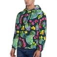 thumbnail image 3 of Naloa Watercolor Cactuses Men's Casual Hooded Collar Drawstring Hoodies Pullover Sweatshirts Casual Long Sleeve Shirts-3X-Large, 3 of 7