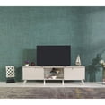 thumbnail image 6 of 67 - inch Solid Wood Beige Mid Century TV Stand with 2 Doors and Glass Shelf for Relaxing Living Rooms, 6 of 6