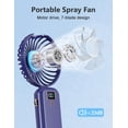 thumbnail image 2 of Ventilador con rociador de agua nebulizada, batería de gran capacidad de 5000 mAh, mini ventilador portátil operado y 5 velocidades ajustables (azul), 2 of 5