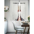 thumbnail image 4 of Cartoon Rockets Sheer Curtains 63 Inch Length 2 Panels Set, Letters It's Monday We Have Lift-off Voile Window Treatment Rod Pocket Curtains Sheers Drapes for Bedroom/Living Room/Kitchen 52x"63"x2, 4 of 7