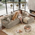 thumbnail image 4 of Aukfa 96" Cloud Sectional Couch, Modular L Shaped Boneless Sofa with Right Facing Chaise&2 Storage Pockets, Camel, 4 of 8