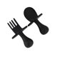 thumbnail image 5 of Grabease Juego de 2 Cubiertos Cuchara y Tenedor de Alimentación , 7+ Meses, Ergonómicas, Libre de BPA, Negro, 5 of 5
