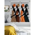thumbnail image 4 of Sheer Curtains 72 Inches Long, Black Female Light Filtering Window Curtains for Living Room/Bedroom, African Women Geometric Abstract Art Rod Pocket Voile Sheer Curtain Drapes, 52"W x 72"L, 2 Panels, 4 of 8