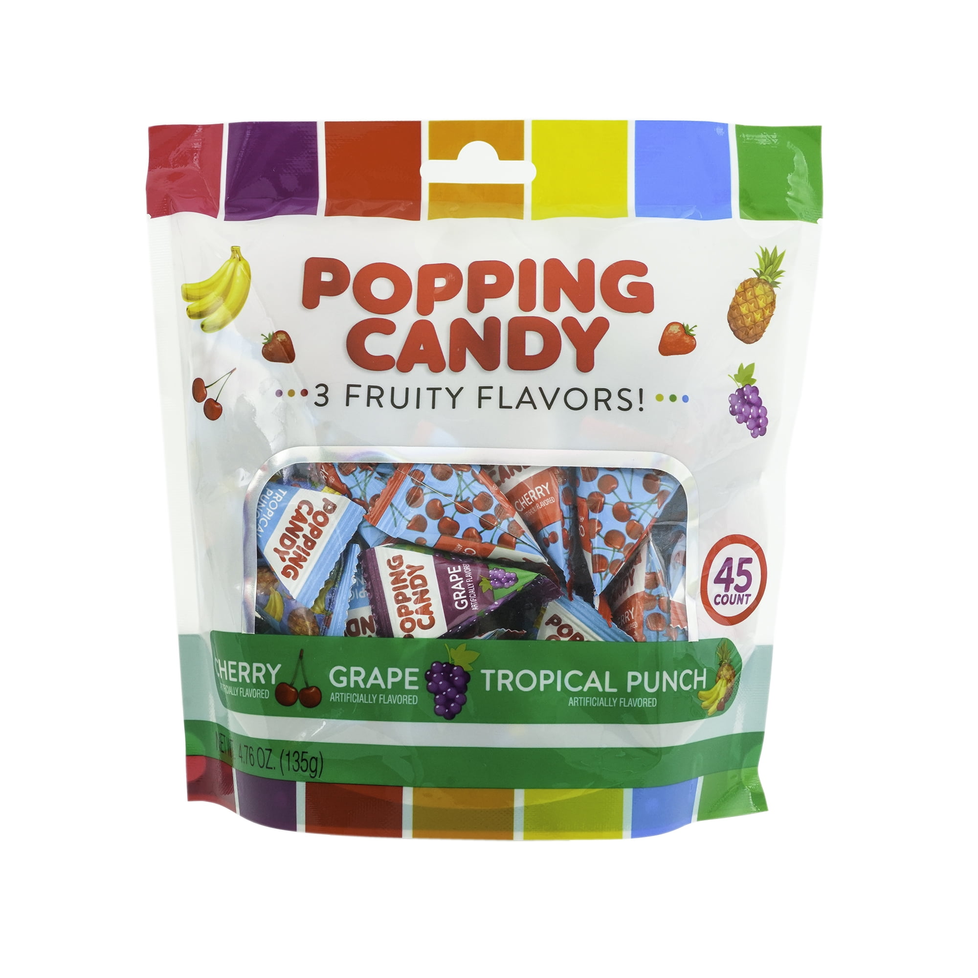 Hilco Assorted Fruit Popping Candy, 4.76 oz, 45Count Bag