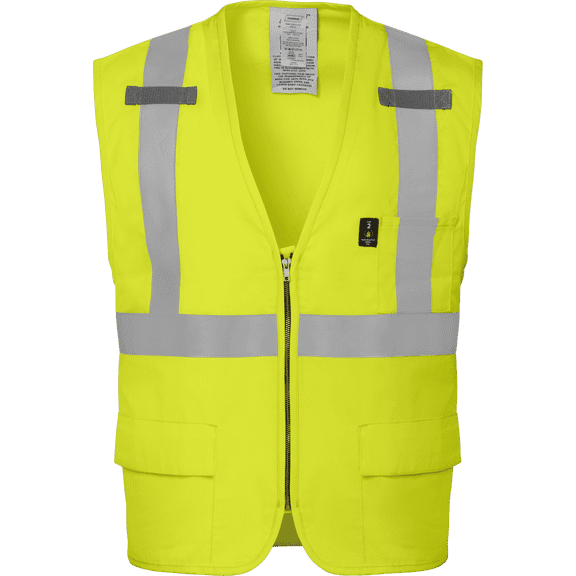 Ironwear 1255 Class 2 Flame-Resistant Safety Vest w/ Zipper & Radio Tabs