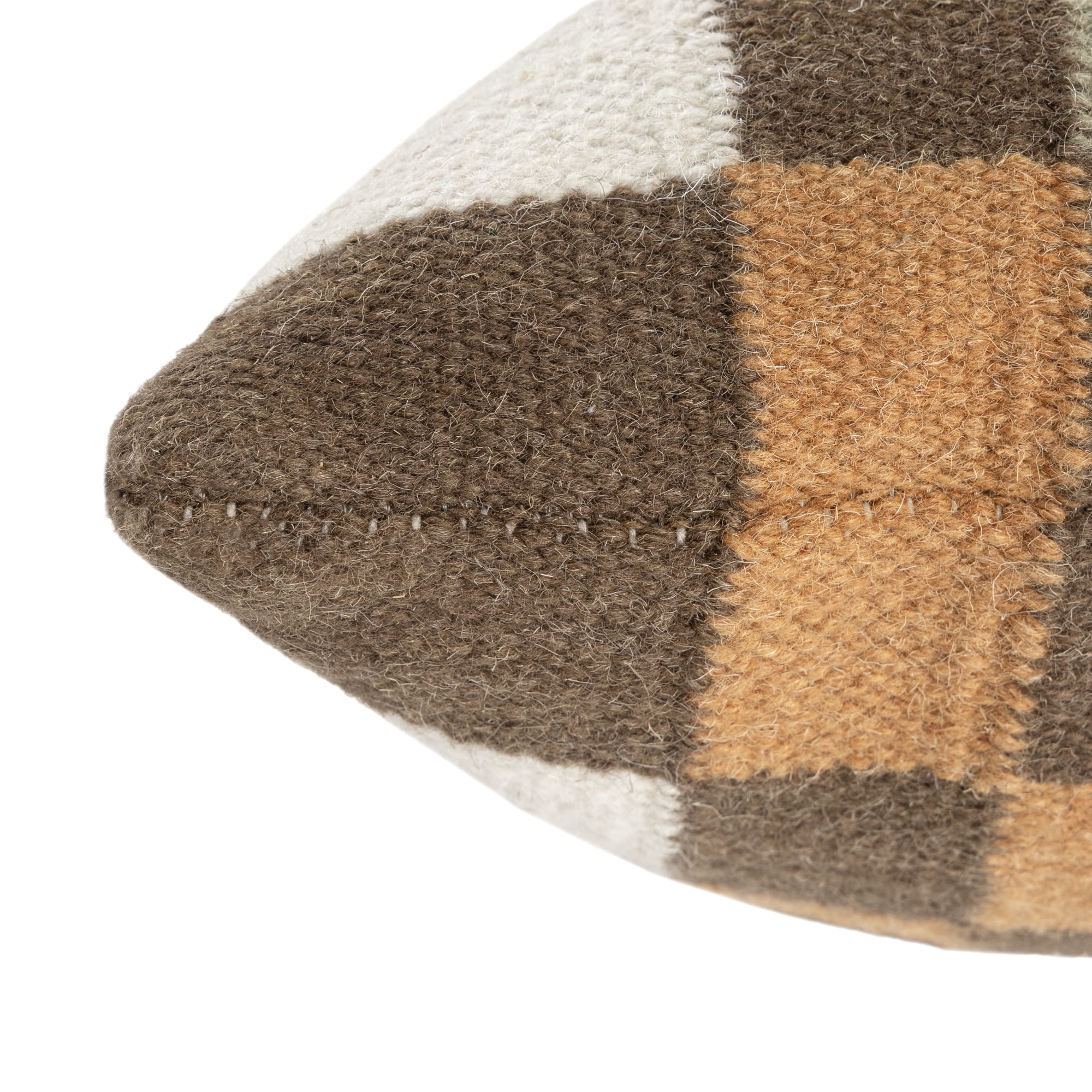 Harlow Hill Cairo 24" x 24" Brown/Gray Geometric Wool Blend Adult Decorative Throw Pillow Cover