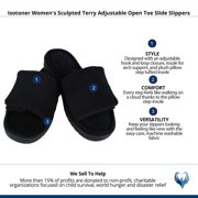 Isotoner Sculpted Terry Adjustable Open Toe Slide Slippers (Women)