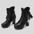 thumbnail image 4 of NECHOLOGY Botas Mujer Adulto Femenino Zapatos Botines de mujer Botas coreanas de otoño/invierno 2023, botines con cuentas y borlas con de encaje para mujer (Black, 6.5), 4 of 7