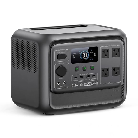 Portable Power Station for Camping 1024Wh 1800W 3600W Surge, 35% Smaller, 70 Min Fast Charging, 10ms UPS, LiFePO4 Battery Solar Generator for Home Backup, Emergency, Outdoor