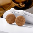 thumbnail image 3 of Wood Rounds Bohemian Style Wood Bamboo Rattan Geometric Round Earrings Ladies Jewelry, 3 of 7