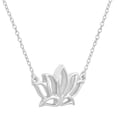 thumbnail image 5 of Tiny Lotus Flower Charm Necklace Pendant in 925 Sterling Silver Women's Jewelry Accessories Gift with 18 inch Cable Chain (with Fine Gift Box), 5 of 5