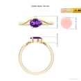 thumbnail image 5 of ANGARA Natural East-West Pear Amethyst Wave Shank Solitaire Ring in 14K Yellow Gold for Women (Size-7x5mm) | February Birthstone, Birthday, Anniversary, Jewelry Gift for Women | Natural Amethyst Ring, 5 of 10