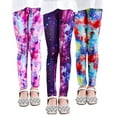 thumbnail image 2 of Little Girls Casual Spring and Autumn Thin Printed Leggings, 3 PCS, 2 of 8