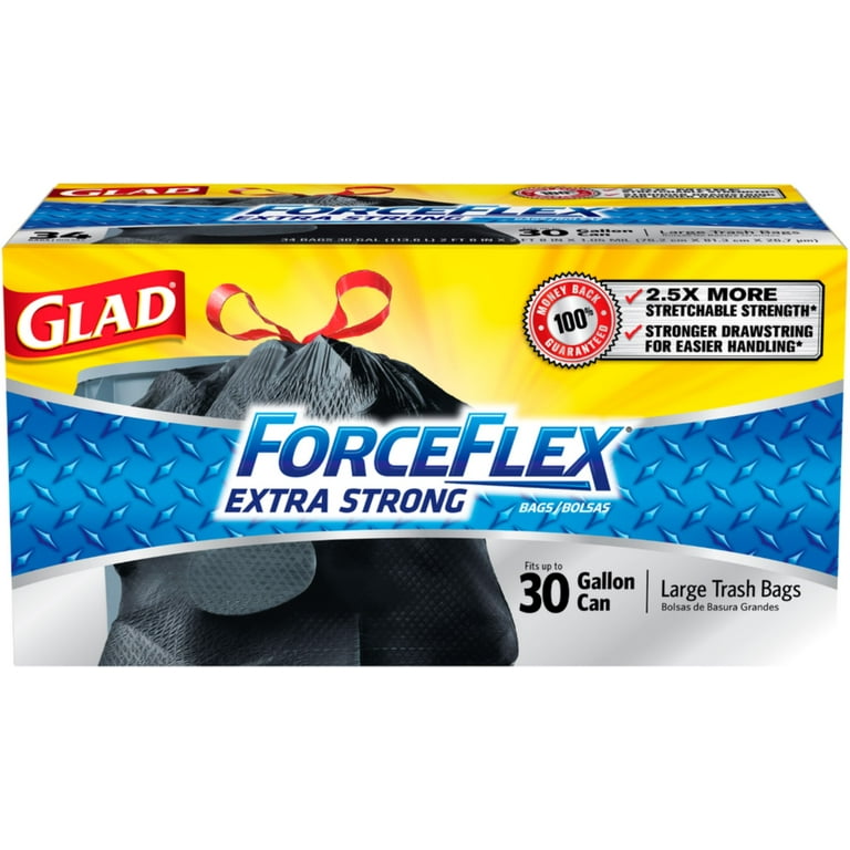 ForceFlex Extra Strong Drawstring Trash Bags LARGE 30 GAL. 25 ct.