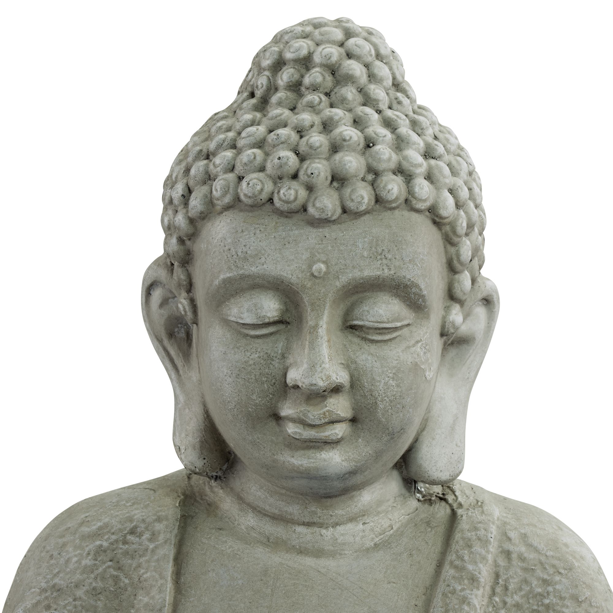 Sitting Buddha 22" High Small Zen Asian Indoor Outdoor Decor Faux Stone Tabletop Fountain with Light LED Outside