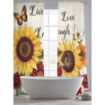 thumbnail image 5 of Sheer Curtains 84 Inches Long 2 Panels, Farm Sunflower Butterfly Watercolor Rod Pocket Curtain Voile Draperies, Blossom Floral Vintage Stamp Light Filtering Window Treatment for Living Room, 5 of 8