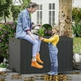 thumbnail image 6 of Kicctian 130 Gallon Resin Outdoor Storage Box with Hydraulic Soft-Close,Black Waterproof Lockable Cabinet for Patio Furniture, Cushions, Garden Tools & Pool Supplies, UV & Water Resistant, 6 of 8