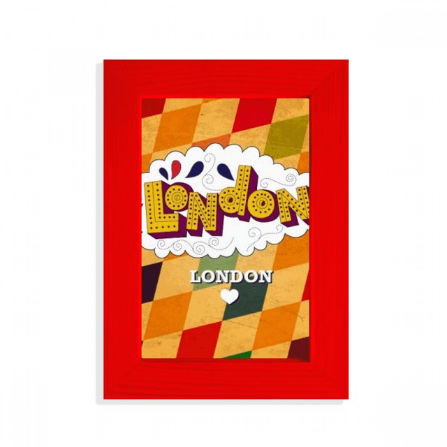 Love London Britain UK Lattice Picture Display Art Red Photo Frame