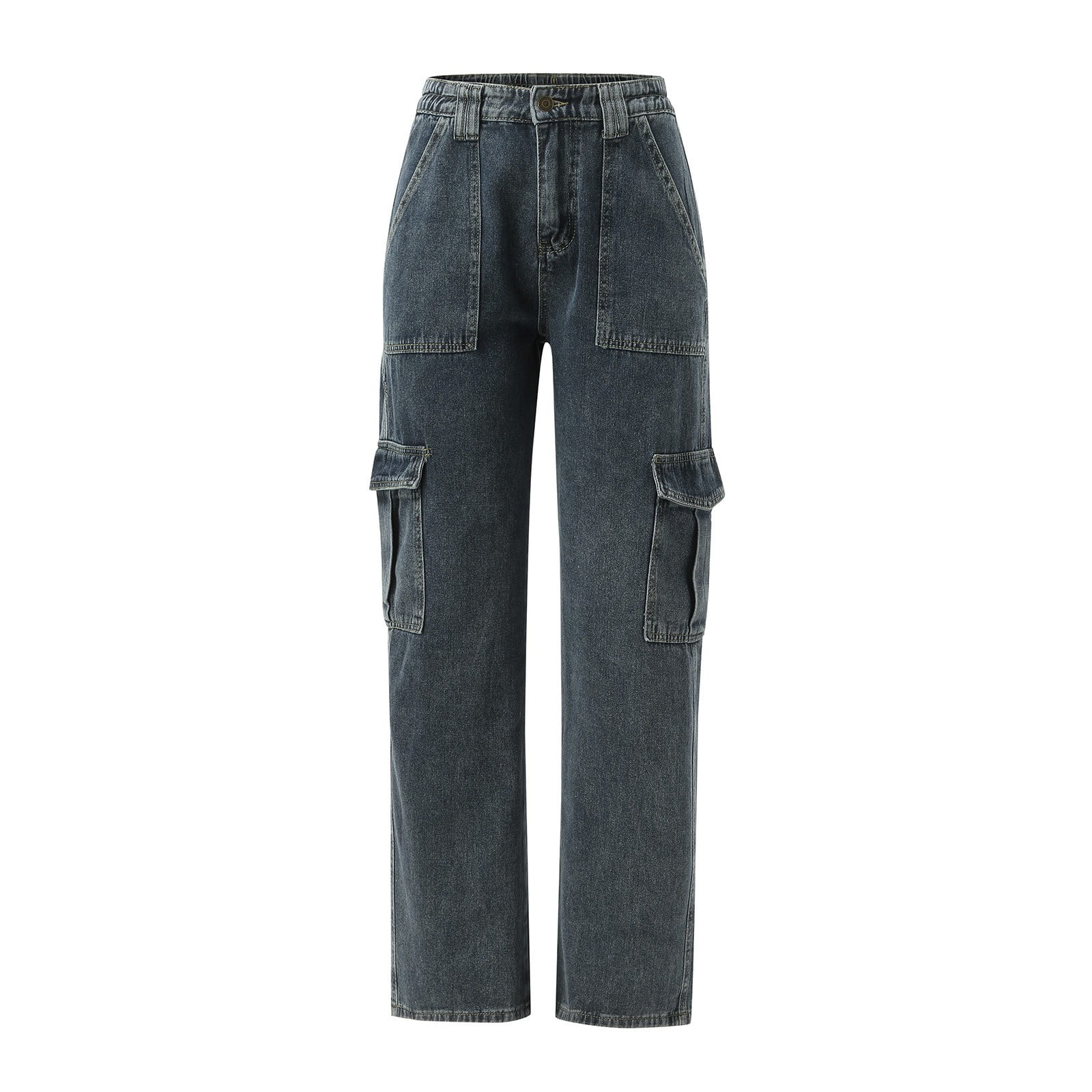 ●muahmuah● Wide cargo denim pants black _MUP23008_ 9236fef1-64de-4071-b682-