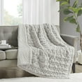 thumbnail image 3 of Madison Park Polyester Machine Ruched Throw in Silver Grey Finish MP50-8106, 3 of 5