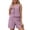 Purple, variant on Women's Tie Front Vest and Shorts Set Resort Summer 2 Piece Outfit