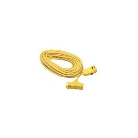 Coleman Cable Coleman Cable - Ground Fault Circuit Interrupters Right Angle Gfci Extension Cord: 172-02837 - 25' yellow safety gfci 15a 12/3 tri-so