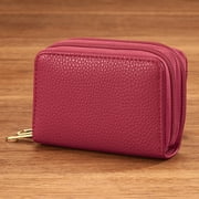 RFID Zip Around Wallet, Red