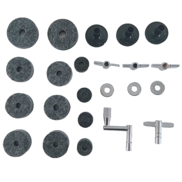 Batería, juego de almohadillas de fieltro, batería de fieltro antideslizante, juego de 23 piezas gris y negro, accesorios para batería