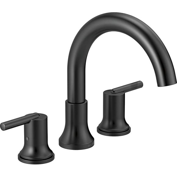 Delta Faucet Trinsic 2-Handle Widespread Roman Tub Faucet, Black Tub Faucet, Roman Bathtub Faucet, Delta Roman Tub Faucet, Tub Filler, Matte Black T2759-BL (Valve Not Included)