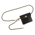 thumbnail image 2 of Woman Golden Ball Belt Waist Bag PU Leather Chain Strap Adjustable Length Waist Belt Bag Female Purse Rhomboidal Textured Free Size, 2 of 8